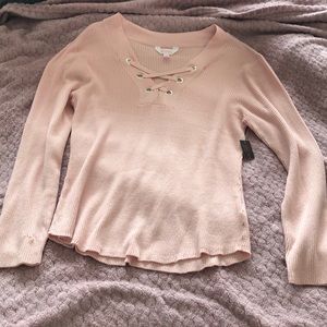 Pink Blouse with crossed top